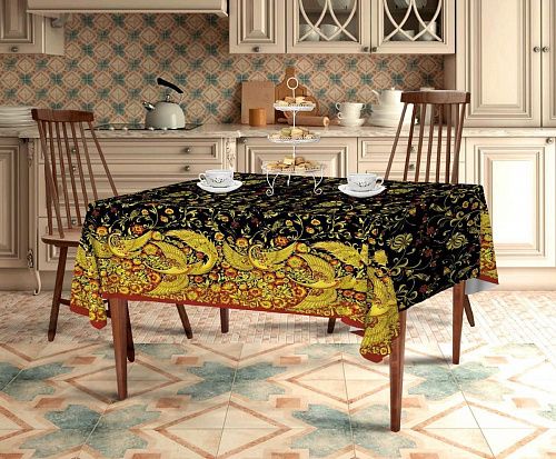 Рогожка 048-13897 черный принтованный