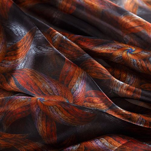 Шифон 068-17404 черный принтованный