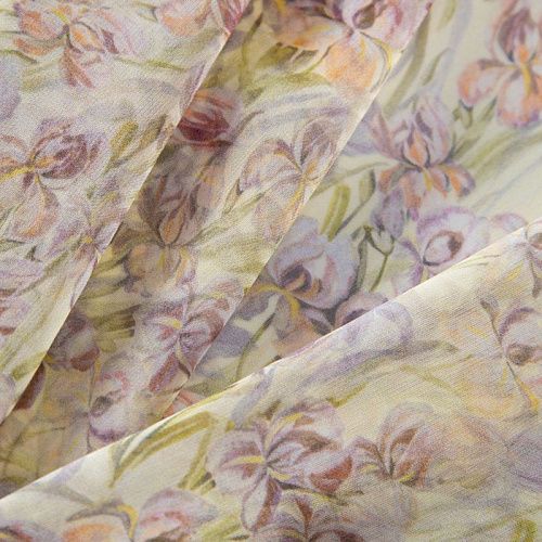 Шифон шелковый Blumarine 068-20072 фисташковый принтованный