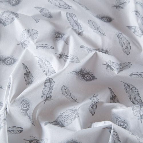 Тик наволочный 054-13913 белый принтованный