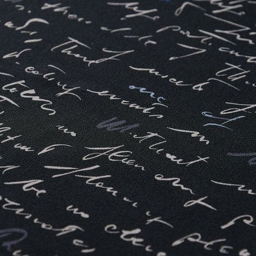 Крепдешин натуральный 028-11954 черный принтованный