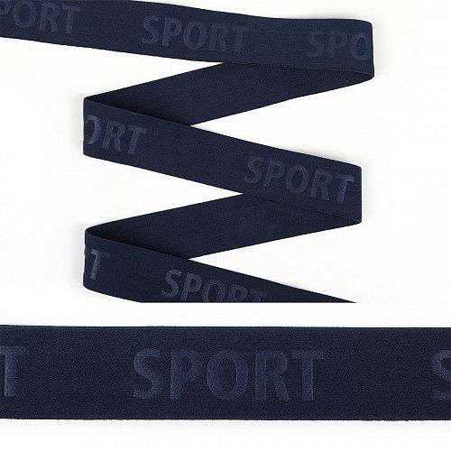 Резинка TBY 35 мм с надписью SPORT 54993 темно-синий