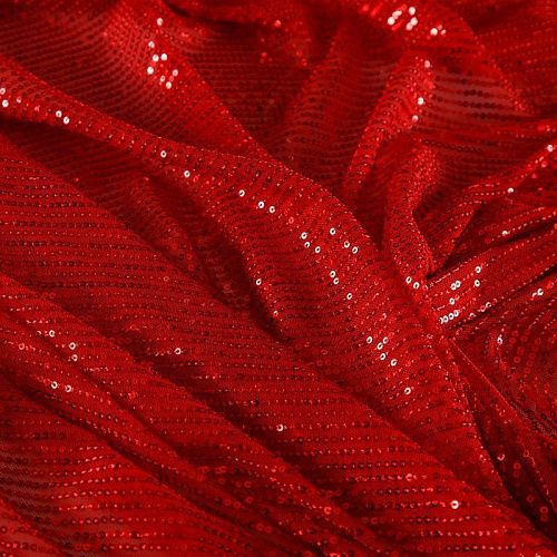 Пайетки на сетке 055-17900 красный