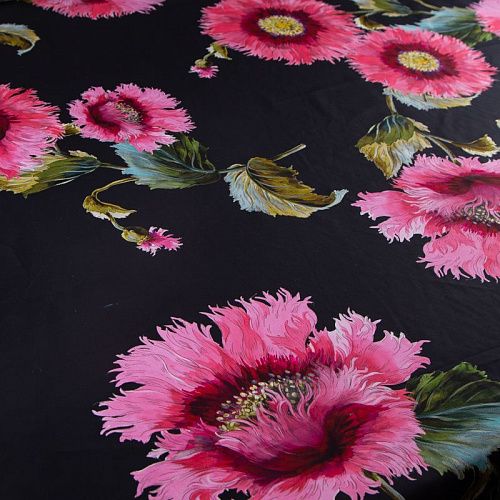 Поплин 063-19925 черный принтованный