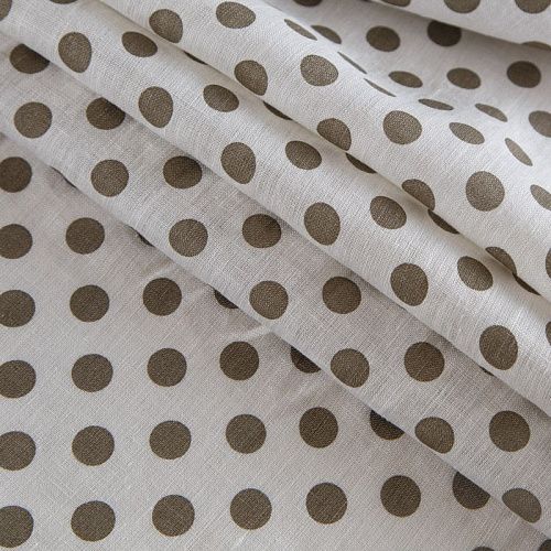 Лен-вискоза 035-14444 молочный принтованный