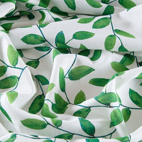 Лен-вискоза 035-13091 белый принтованный