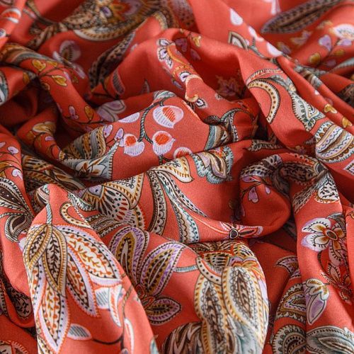Вискоза Etro 009-12185 коралловый принтованный