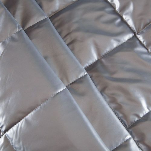 Ткань курточная стеганая 033-14422 серебристый однотонный
