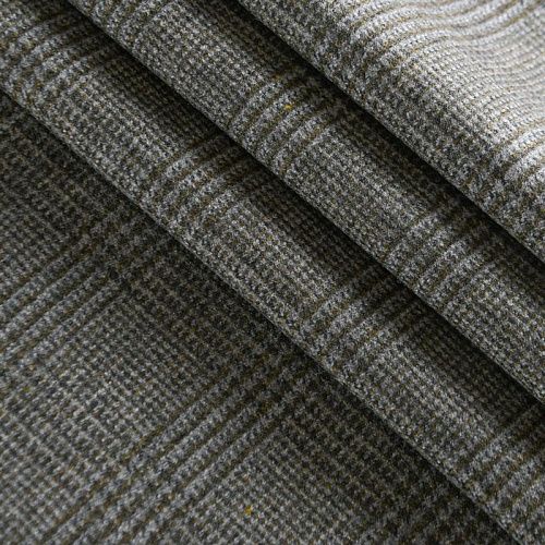 Ткань костюмная 025-12048 серо-зеленый клетка