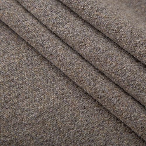 Трикотаж шерстяной вязаный 056-19816 песочно-коричневый однотонный