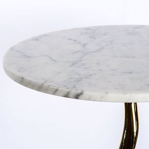 Столик журнальный d-40 см BJ-22840-white металл/камень