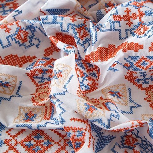 Хлопок с вышивкой 063-12132 белый