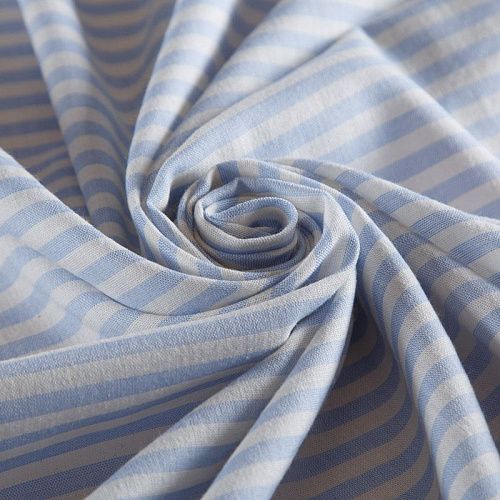 Лен-хлопок 035-16532 бело-голубой