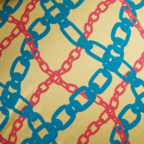 Трикотаж 056-12458 желтый принтованный