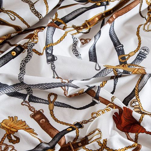 Трикотаж 056-14713 белый принтованный