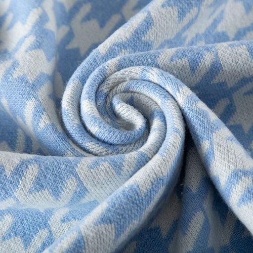 Трикотаж шерстяной вязаный 056-19824 бело-голубой