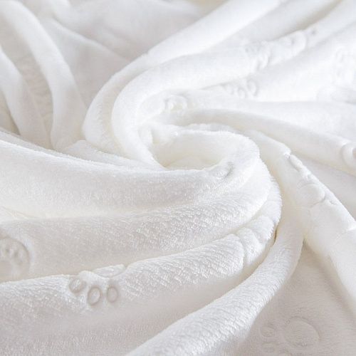 Флис-мех 061-15480 белый с тиснением