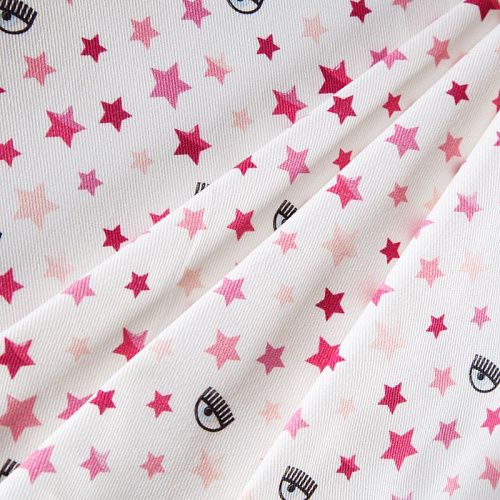 Джинс стрейч 015-12545 молочный принтованный