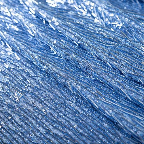 Сетка с пайетками и стеклярусом 050-19863 голубой