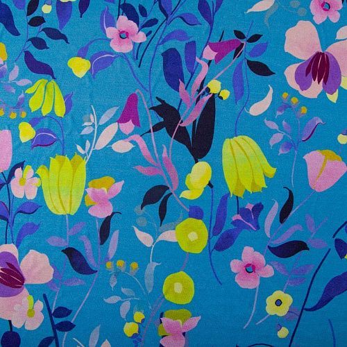 Трикотаж холодный 056-19934 голубой принтованный