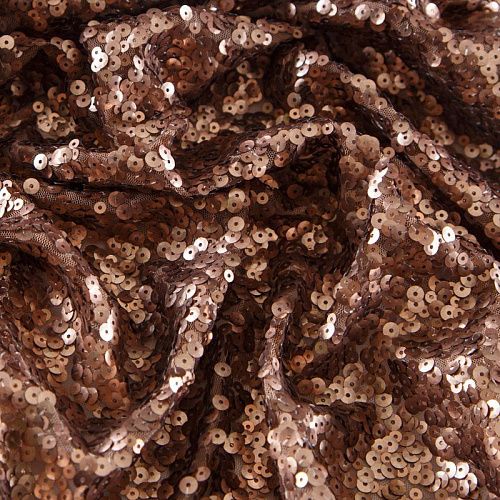 Пайетки на сетке 055-12706 корица однотонный