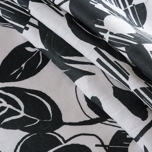 Лен натуральный 035-11766 белый принтованный