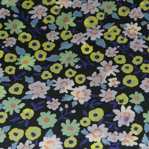 Коттон стрейч 063-12086 черный принтованный