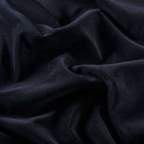 Ткань портьерная негорючая бархат 09-02-13724 черный однотонный