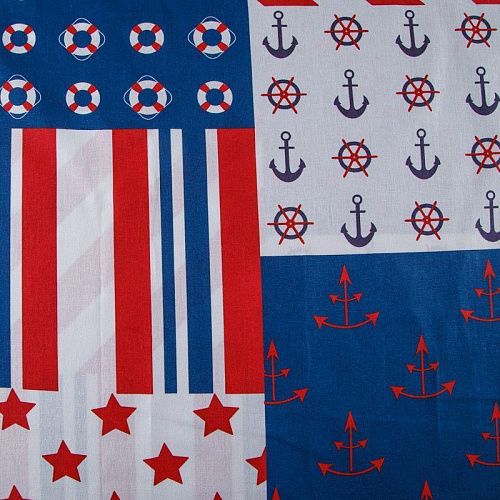 Бязь 007-13825 синий принтованный