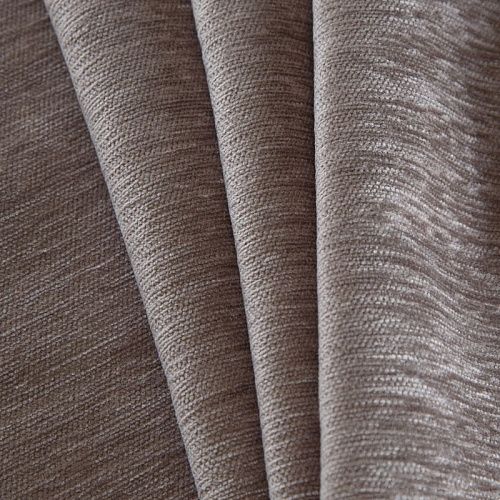 Ткань портьерная шенилл 22-02-14495 серо-бежевый однотонный