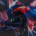 Шифон 068-17427 черно-синий принтованный