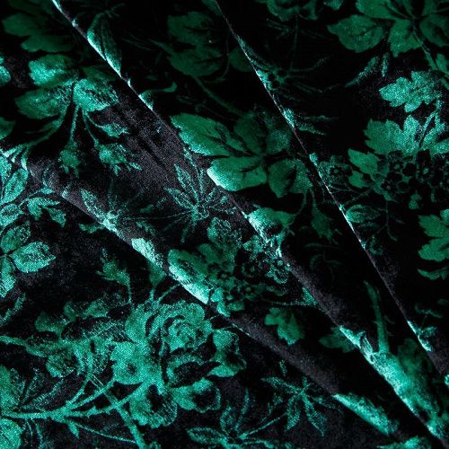 Бархат шелковый 002-19100 черный принтованный