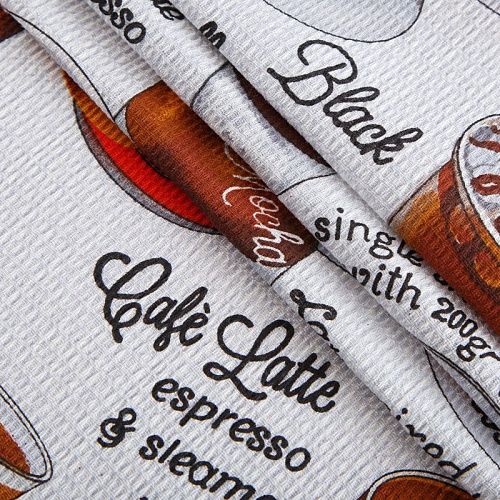 Полотно вафельное 007-15294 белый принтованный