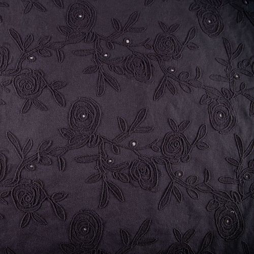 Хлопок с вышивкой 067-20042 черный