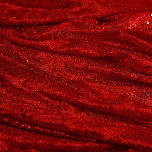 Пайетки на сетке 055-19007 красный однотонный