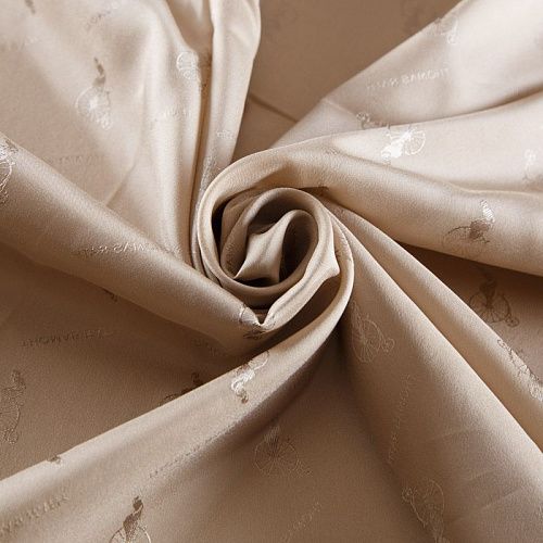 Ткань подкладочная 045-12690 песочно-бежевый жаккардовый