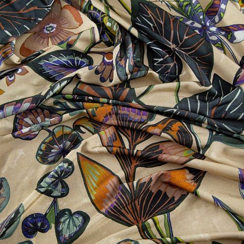 Трикотаж холодный 056-20201 экрю принтованный