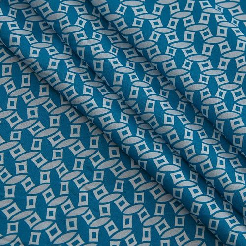 Вискоза "Лоренцо" 036-17414 бирюзово-голубой принтованный