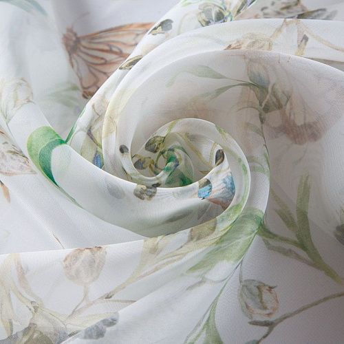 Тюль вуаль 03-01-13164 белый принтованный