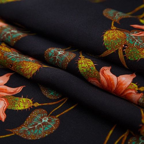 Вискоза 009-16550 черный принтованный