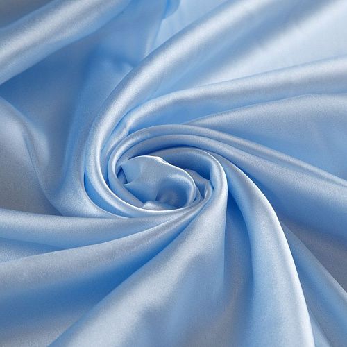 Шелк натуральный стрейч 064-16749 нежно-голубой однотонный