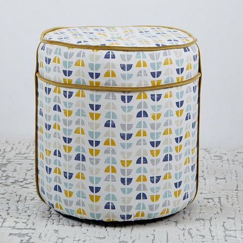 Пуф круглый D 30 см H 35 см горчичный 521267 