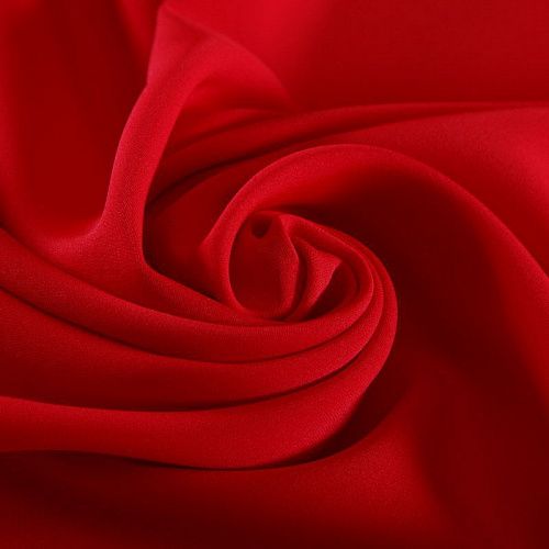 Креп 026-18690 алый однотонный