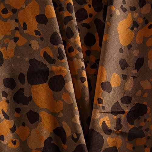 Вискоза жаккардовая 009-15055 коричнево-бежевый принтованный