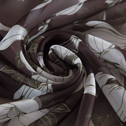 Шифон 068-17381 горький шоколад принтованный
