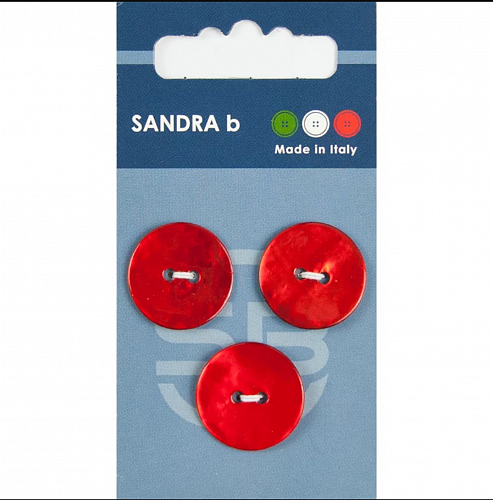 Пуговицы SANDRA 20,5 мм пластик 3 шт CARD054 красный