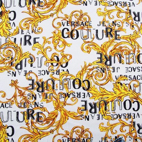 Трикотаж пике 056-12514 белый принтованный