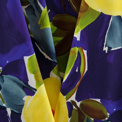 Лайкра 005-12427 фиолетово-синий принтованный