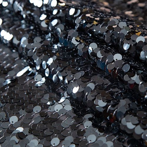 Пайетки на сетке 050-19875 черный