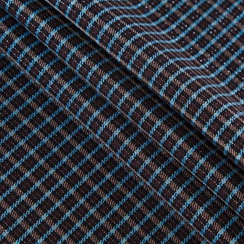 Ткань костюмная с люрексом 025-12134 коричневый принтованный